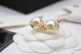 CH - CC Pearl Gold Tone Earrings