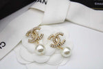 CH - CC Pearl Gold Tone Earrings