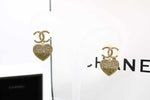 CH - CC Resin Crystals Gold Tone Heart Drop Earrings