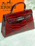 𝐇 Mini Kelly Crocodile & Alligator Bag 22cm