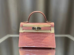 𝐇 Mini Kelly Crocodile & Alligator Bag 22cm