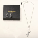 YSL Logo Vintage Yves Pendant Necklace Set