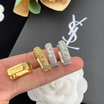 YSL Logo Crystal Earrings