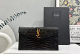 YSL Uptown Pouch In Crocodile Leather