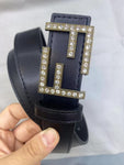 Crystal Embellished Logo Belt By Fendi