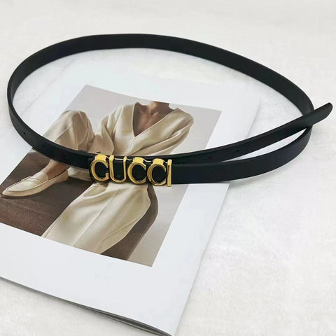 Thin Gucci Letter Buckle Belt