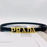 Leather PRADA Logo Belt