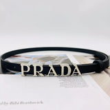 Leather PRADA Logo Belt