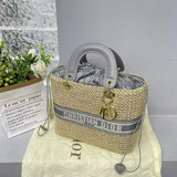 C.D Lady Wicker Oblique Jacquard Handbag