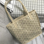 𝐆 Coated Canvas Mini Tote Bag With Pouch