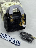 C.D Lady Dior Mini Cannage Leather Bag