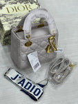 C.D Lady Dior Mini Cannage Leather Bag