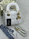 C.D Lady Dior Mini Cannage Leather Bag