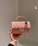 𝐂𝐇 Caviar Quilted Top Handle Flap Bag