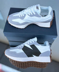 New Balance 327 Mesh & Suede Logo Sneakers