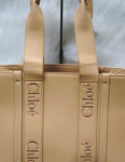 CHL Tan Calfskin Woody Leather Tote Bag