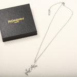 YSL Logo Vintage Yves Pendant Necklace Set