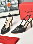 Valentino Vlogo Leather Slingback Pumps