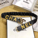 Black Leather Belt By Chanel