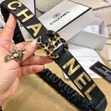 Black Leather Belt By Chanel