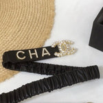 Black Leather Belt By Chanel