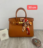 𝐇 Birkin Clemence Togo Leather Gold Finish Bag 30cm