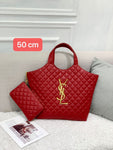 YSL ICARE Maxi Quilted Tote Bag With Pouch